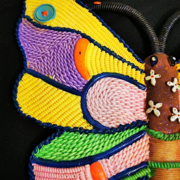 Colourful Resin Glittery Butterfly Wall Hanging Decorative - Picture 5 of 17